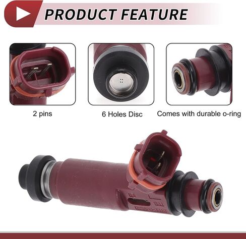 1 Pc Fuel Injector for Mazda Miata 1.8 2000-2001 Fuel Nozzle No.195500-3310/BP4W-13-250 Wine Red in Saudi Arabia