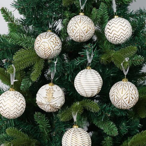 Vintage Christmas Ornaments Ball Set, 12 PCS Shatterproof Antique Traditional Christmas Tree Ornaments for Indoor Xmas Holiday Home Decor (Gold) in Saudi Arabia