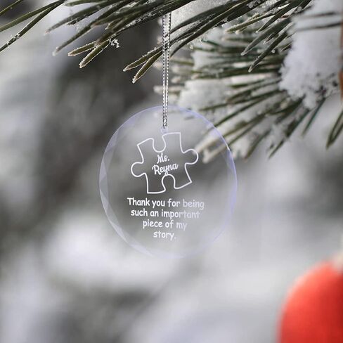 Personalized - Thank You for Being Such an Important Piece of My Story Ornament - Offered in Engraved Bamboo, Crystal, or Printed On Maple Wood (Glass) in Saudi Arabia