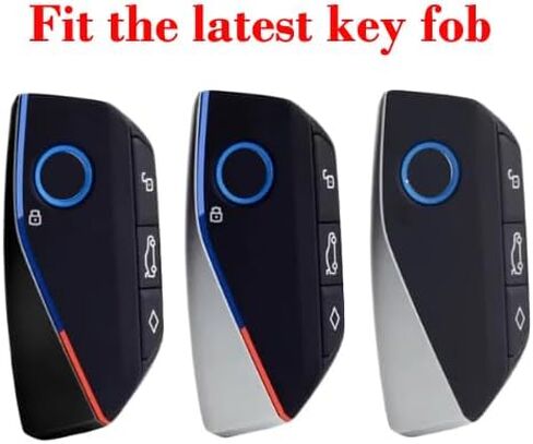Sleek Metallic Silver Black(Titanium Color) Key Fob Cover for Latest 2023-2025 BMW 7 Series i5 i7 iX X1 X2 X3 X5 X6 X7 XM 530i 540i 760i 840i M60i M70 M5 M50i M60i M235 Alpina XB7 in Saudi Arabia