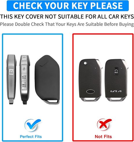 QBUC لغطاء مفتاح Kia Key Fob، يناسب 2023-2025 Telluride Sorento Carnival K4 K5 GT-Line Key Fob Case، جلد علوي + واقي مفتاح سيارة ناعم من مادة TPU 360 درجة مع سلسلة مفاتيح جلدية لملحقات Kia (بني) in Kuwait