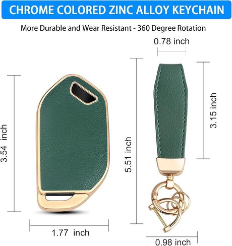 QBUC لغطاء مفتاح Kia Key Fob، يناسب 2023-2025 Telluride Sorento Carnival K4 K5 GT-Line Key Fob Case، جلد علوي + واقي مفتاح سيارة ناعم من مادة TPU 360 درجة مع سلسلة مفاتيح جلدية لملحقات Kia (بني) in Kuwait