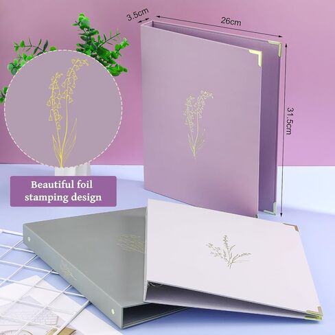 Gueevin 3 Pcs Aesthetic 3 Ring Binder for Women Sturdy 1 Inch Ring Binder Fits Letter Sized Paper Binder with Pocket Organize for Work School Office in Saudi Arabia