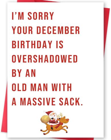 Funny December Birthday Card for Women Men, Happy Xmas Holiday Birthday for Best Friends, Hilarious Christmas Birthday Card Gifts for Him Her in Kuwait