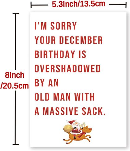 Funny December Birthday Card for Women Men, Happy Xmas Holiday Birthday for Best Friends, Hilarious Christmas Birthday Card Gifts for Him Her in Kuwait