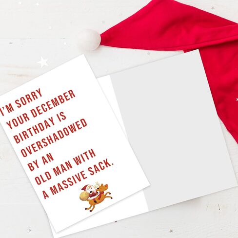 Funny December Birthday Card for Women Men, Happy Xmas Holiday Birthday for Best Friends, Hilarious Christmas Birthday Card Gifts for Him Her in Kuwait