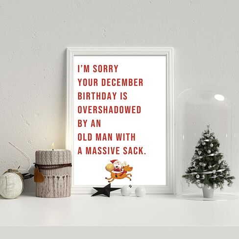 Funny December Birthday Card for Women Men, Happy Xmas Holiday Birthday for Best Friends, Hilarious Christmas Birthday Card Gifts for Him Her in Kuwait