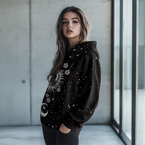 Womens Oversized Hoodie Hooded Graphic Sweatshirt Women Lightweight Pullover Sweater Women for Fall Winter Size S-2XL in Saudi Arabia