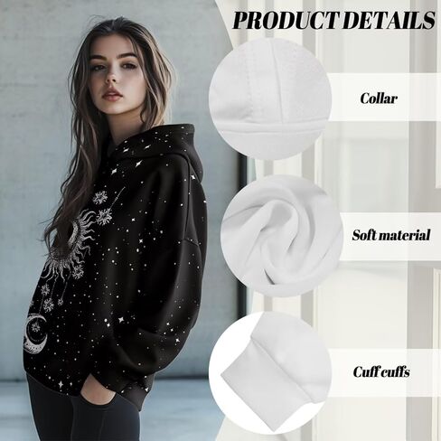 Womens Oversized Hoodie Hooded Graphic Sweatshirt Women Lightweight Pullover Sweater Women for Fall Winter Size S-2XL in Saudi Arabia