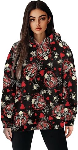 Womens Oversized Hoodie Hooded Graphic Sweatshirt Women Lightweight Pullover Sweater Women for Fall Winter Size S-2XL in Saudi Arabia