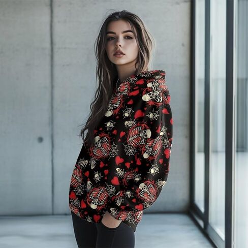 Womens Oversized Hoodie Hooded Graphic Sweatshirt Women Lightweight Pullover Sweater Women for Fall Winter Size S-2XL in Saudi Arabia