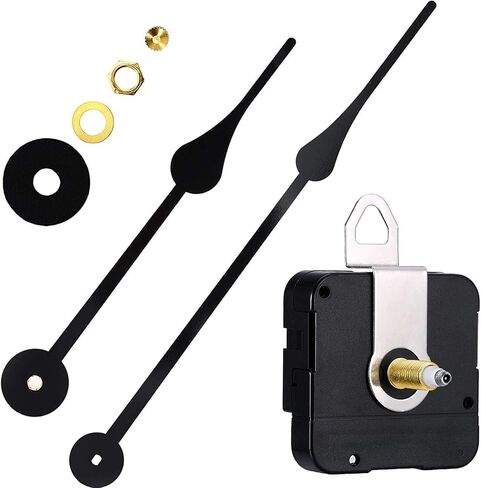 High Torque I Shaft Hands Quartz DIY Wall Clock Movement Mechanism with 9.1 Inch Long Spade Hand Battery Operated Repair Parts Replacement, 5/32 in Max Dial Thickness, 17/25 in Total Length in Saudi Arabia