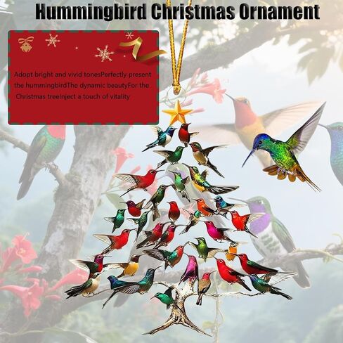 Hummingbird Christmas Ornament, 2025 New Stacked Hummingbird Ornament for Christmas, Upgrade Winter Colorful Stack Hummingbirds Home Decor Ornaments in Saudi Arabia