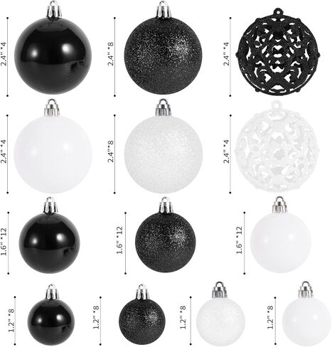 100PCS Christmas Balls Ornaments, Champagne+White Shatterproof Hanging Xmas Tree Decorations in Saudi Arabia