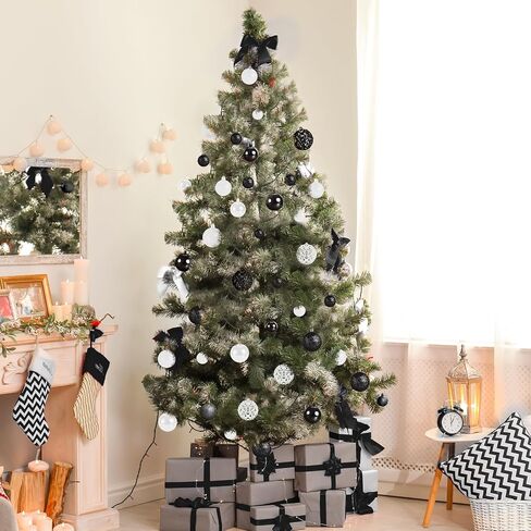 100PCS Christmas Balls Ornaments, Champagne+White Shatterproof Hanging Xmas Tree Decorations in Saudi Arabia