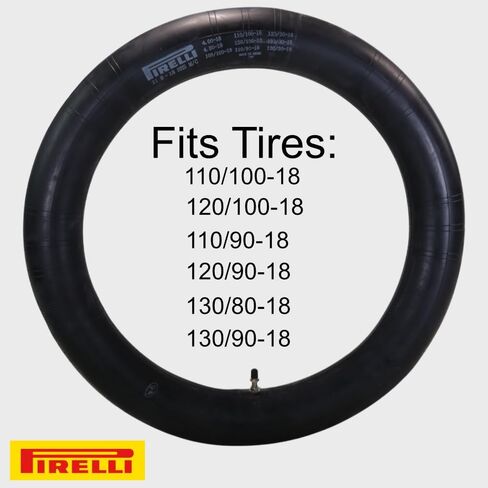 Pirelli Heavy Duty Off-Road Inner Tube – Fits 100/100-18 to 120/100-18 Dirt Bike Tires; Butyl Rubber Tube with TR-4 Metal Valve Stem for Motocross, Enduro, and Cross-Country Riding; NHS Off-Road Use in Saudi Arabia