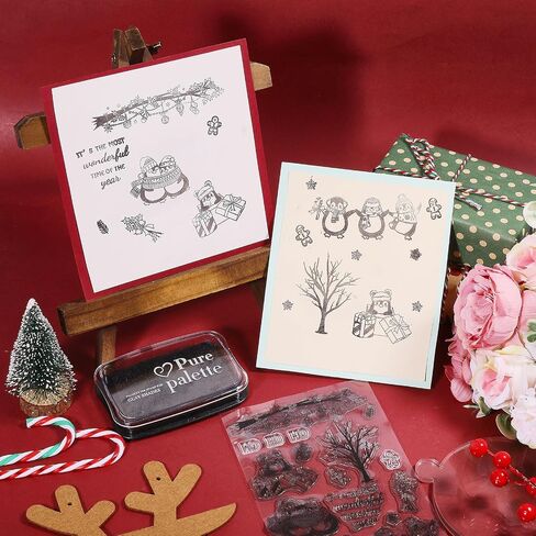 GLOBLELAND Christmas Penguins Silicone Clear Stamps with Gingerbread Man Shape for Card Making DIY Scrapbooking Photo Album Decoration Paper Craft,6.3x4.3 Inches in Saudi Arabia