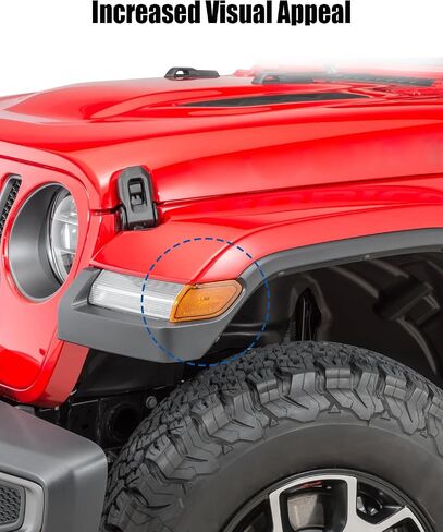 1 Pair Side Marker Lights Compatible with Jeep Wrangler JL Gladiator JT 2018-2024, Fender Flare Turn Signal Light Amber Lamp Clear Lens Plug & Play in Saudi Arabia