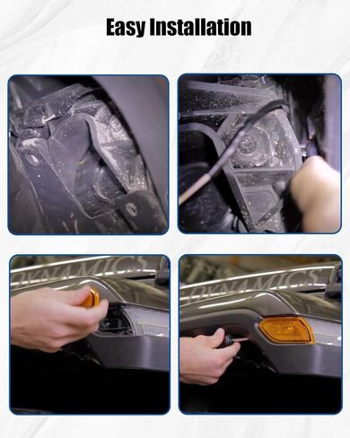 1 Pair Side Marker Lights Compatible with Jeep Wrangler JL Gladiator JT 2018-2024, Fender Flare Turn Signal Light Amber Lamp Clear Lens Plug & Play in Saudi Arabia