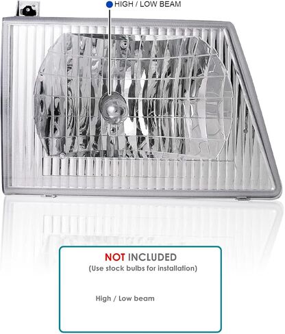 SPEC-D TUNING Euro Chrome Housing Clear Lens Headlights Lamps Compatible with 1992-2006 Ford Econoline Van E150 E250 E350 E450 L+R Pair Head Light Lamp Assembly in Saudi Arabia