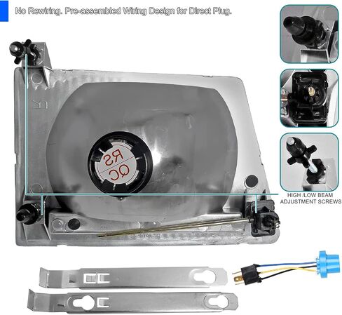 SPEC-D TUNING Euro Chrome Housing Clear Lens Headlights Lamps Compatible with 1992-2006 Ford Econoline Van E150 E250 E350 E450 L+R Pair Head Light Lamp Assembly in Saudi Arabia