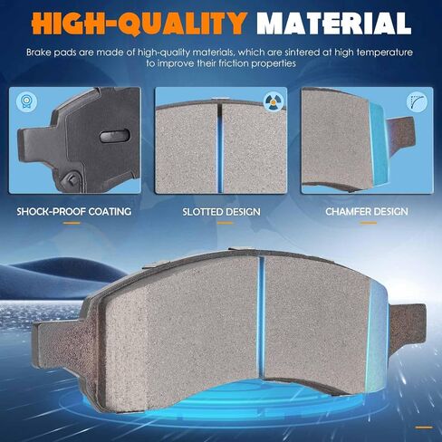 8PCS Rear Front Semi-Metal Brake Pads Fit for Buick Enclave 2008-2017 for Chevrolet SSR 2006 for Trailblazer 2006-2009 for GMC Acadia 2007-2016 for Saturn Outlook 2007-2010 in Saudi Arabia