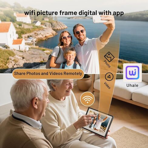 EXTOLINK10.1 Smart WiFi Digital Picture Frame with 32GB Memory, Auto-Rotate Touch Screen for Wall/Tabletop for Woman,Mom, Dad, Wife in Saudi Arabia