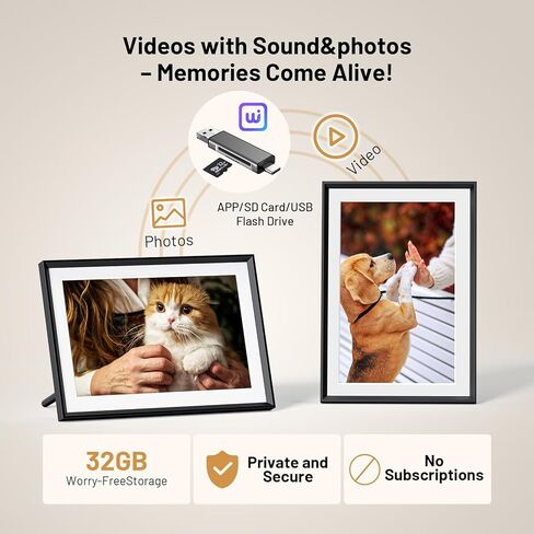EXTOLINK10.1 Smart WiFi Digital Picture Frame with 32GB Memory, Auto-Rotate Touch Screen for Wall/Tabletop for Woman,Mom, Dad, Wife in Saudi Arabia