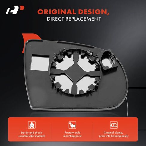 زجاج مرآة غير مسخن على جانب السائق الأيسر من A-Premium مع لوحة خلفية متوافقة مع Jeep KL Series Cherokee 2014-2023 - مرآة مسطحة للرؤية الجانبية الخارجية، استبدال # 68228911AA in Saudi Arabia