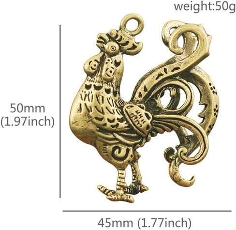 Copper Animal Chicken Statue Domestic Solid Brass Rooster Statue Desktop Decoration Handicraft Accessories in Saudi Arabia