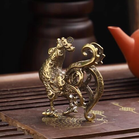 Copper Animal Chicken Statue Domestic Solid Brass Rooster Statue Desktop Decoration Handicraft Accessories in Saudi Arabia