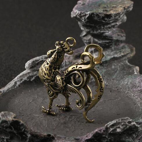 Copper Animal Chicken Statue Domestic Solid Brass Rooster Statue Desktop Decoration Handicraft Accessories in Saudi Arabia