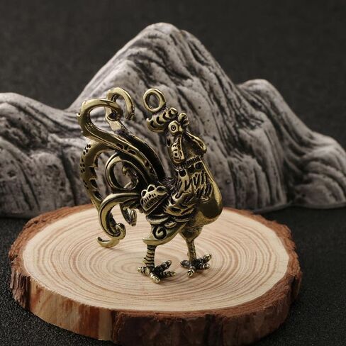 Copper Animal Chicken Statue Domestic Solid Brass Rooster Statue Desktop Decoration Handicraft Accessories in Saudi Arabia