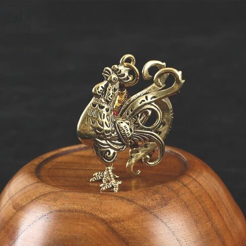 Copper Animal Chicken Statue Domestic Solid Brass Rooster Statue Desktop Decoration Handicraft Accessories in Saudi Arabia