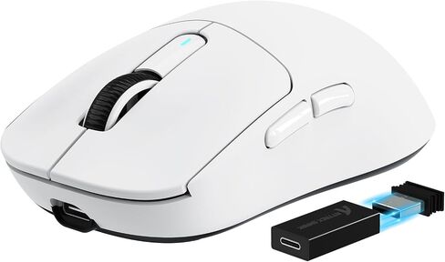 ماوس MANBASNAKE Attack Shark X3 Pro 4K/8K هرتز، ماوس ألعاب Superlight BT/2.4G لاسلكي/سلكي 59 جرام، مستشعر ألعاب PixArt PAW3395، 26000 نقطة في البوصة، شريط قبضة، أزرار قابلة للبرمجة لـ Win11/Xbox/PS/Mac (أبيض) in Kuwait