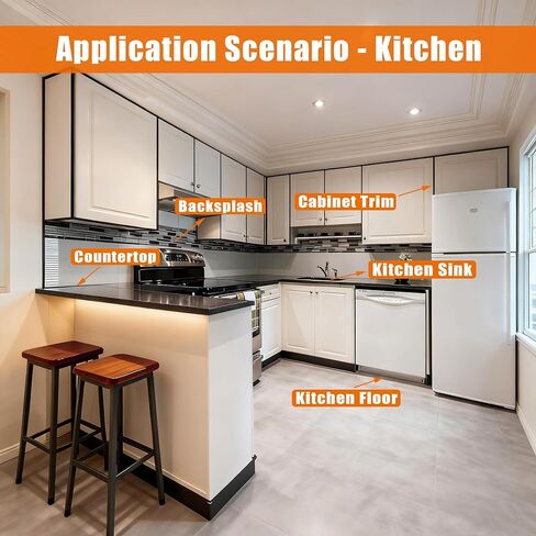 2 Pack Caulk Tape,Bathroom Corner Caulking Tape,Self-Adhesive Sealing Tape Used for Kitchen Sink,Toilet, Bathroom Bathtub, Tub Floor Wall Edge Protector Strip(1.5 inch*10.5 feet;White,2pcs in Kuwait