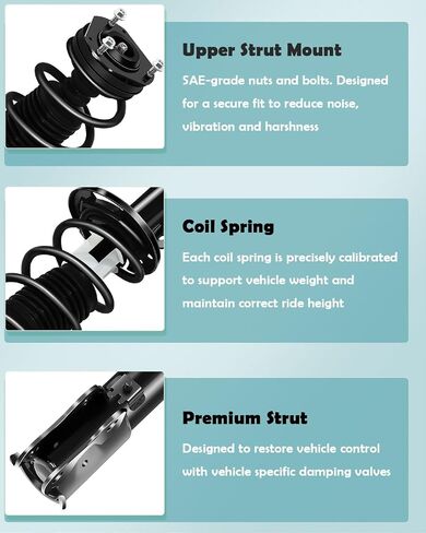 SCITOO Front and Rear Complete Strut Assembly and Coil Spring for Mitsubishi Outlander 2007-2009 Struts Shocks Replace 272438 349040R 37310 - Set of 4 in Saudi Arabia