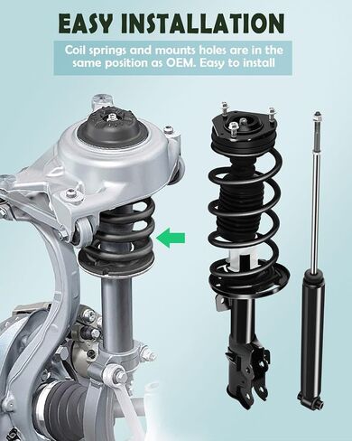 SCITOO Front and Rear Complete Strut Assembly and Coil Spring for Mitsubishi Outlander 2007-2009 Struts Shocks Replace 272438 349040R 37310 - Set of 4 in Saudi Arabia