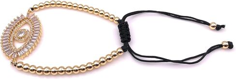 LESLIE BOULES Evil Eye Gold Plated Rhinestone Bracelet for Women Fashion Jewelry in Saudi Arabia