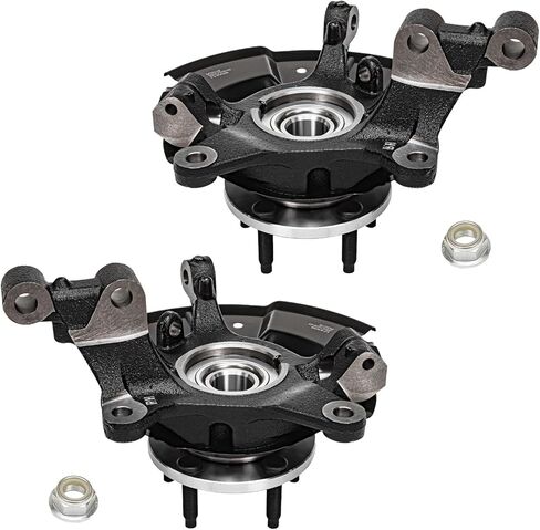 Detroit Axle - 4pc Steering Knuckles Kit for 11-14 Ford Edge, 2 Front Steering Knuckles & Wheel Bearing Hubs 2 Rear Wheel Bearing and Hubs 2011 2012 2013 2014 Replacement in Saudi Arabia
