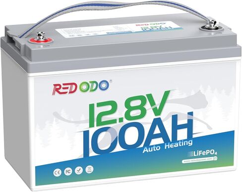 Redodo 4 عبوات 12 فولت 100 أمبير في الساعة مجموعة 24 بطارية LiFePO4، دورة عميقة 1280 وات في الساعة مع 100 أمبير BMS، 4000+ دورة بطارية ليثيوم قابلة لإعادة الشحن لجميع المركبات الترفيهية، والشاحنات الصغيرة، والتخييم، وتخزين الطاقة الشمسية، خارج الشبكة in Kuwait