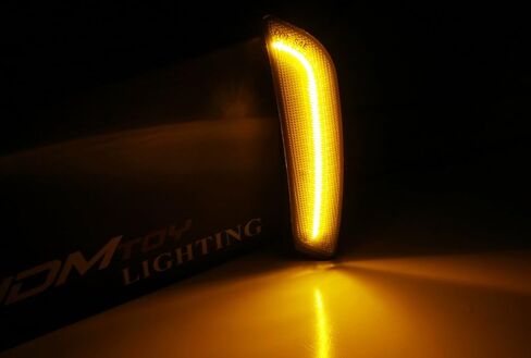 iJDMTOY عدسة مدخنة كهرمانية كاملة LED مجموعة إضاءة جانبية أمامية متوافقة مع 2003-07 كاديلاك CTS، مدعومة بـ 30-SMD LED، استبدل مصابيح العلامات الجانبية OEM in Saudi Arabia
