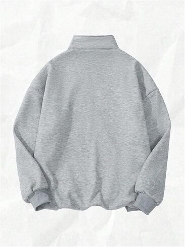 Women's Preppy Letter Graphic Sweatshirts Long Sleeve Collared Quarter Zip Pullover Tops in Saudi Arabia