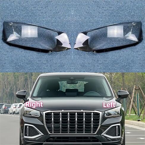 Compatible For Audi Q2 Q2L 2022 2023 2024 Lampshade Headlamp Shell Lampmask Headlight Cover Transparent Shade Lens(1PCS Left Side) in Saudi Arabia