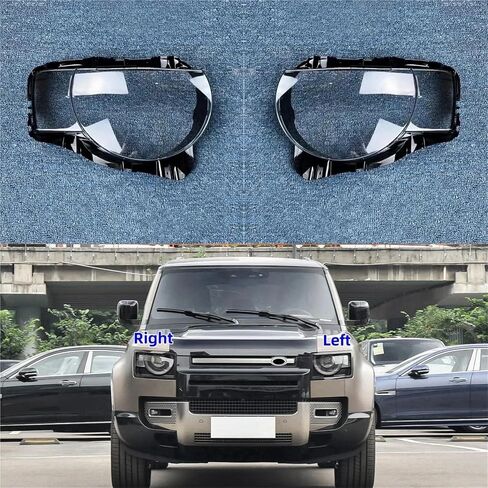 متوافق مع Land Rover Defender 2020 2021 2022 Accesorios Para El Coche استبدال قطعة شفافة من أضواء السيارة والمصابيح الأمامية غطاء للعدسات (1 قطعة الجانب الأيسر) in Saudi Arabia