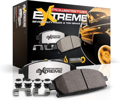 Power Stop Z36-1843 Front Z36 Truck & Tow Carbon Fiber-Ceramic Brake Pads with Hardware For Jeep Cherokee 2016-2022 [Model Specific] in Saudi Arabia
