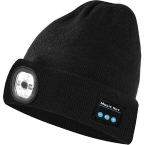 Men's Bluetooth Beanie Hat with LED Light and Red/Blue Alerts and Built-in Speaker. in Saudi Arabia