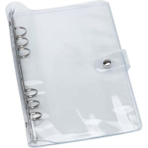 غطاء دفتر ملاحظات صغير الحجم مكون من 3 حلقات شفاف وقابل لإعادة الملء من مادة PVC مع مجلد ملفات للإغلاق بزر كبس لورق حشو ذو 3 فتحات وأوراق فضفاضة للمخطط الشخصي in Kuwait