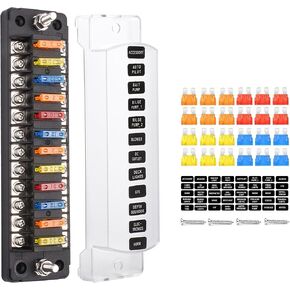 Fuse Block Blade Marine Fuse Panel Fuse Box ATC/ATO Waterproof Cover Negative Bus Included No LED Indicator for Car Boat Yacht RV Trailer Truck SUV (6Way) in Saudi Arabia
