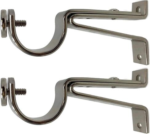 Urbanest Adjustable Solid Zinc Sturdy Curtain Rod Bracket Wall Holder, Fits Up to 1" inch to 1 1/8" inch Curtain Drapery Rod, 2 Pieces - Matte Black in Kuwait